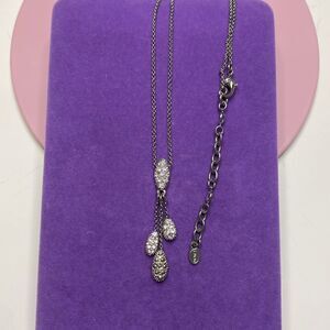 💛 Monet White Gold Plated CZ Tassel Necklace